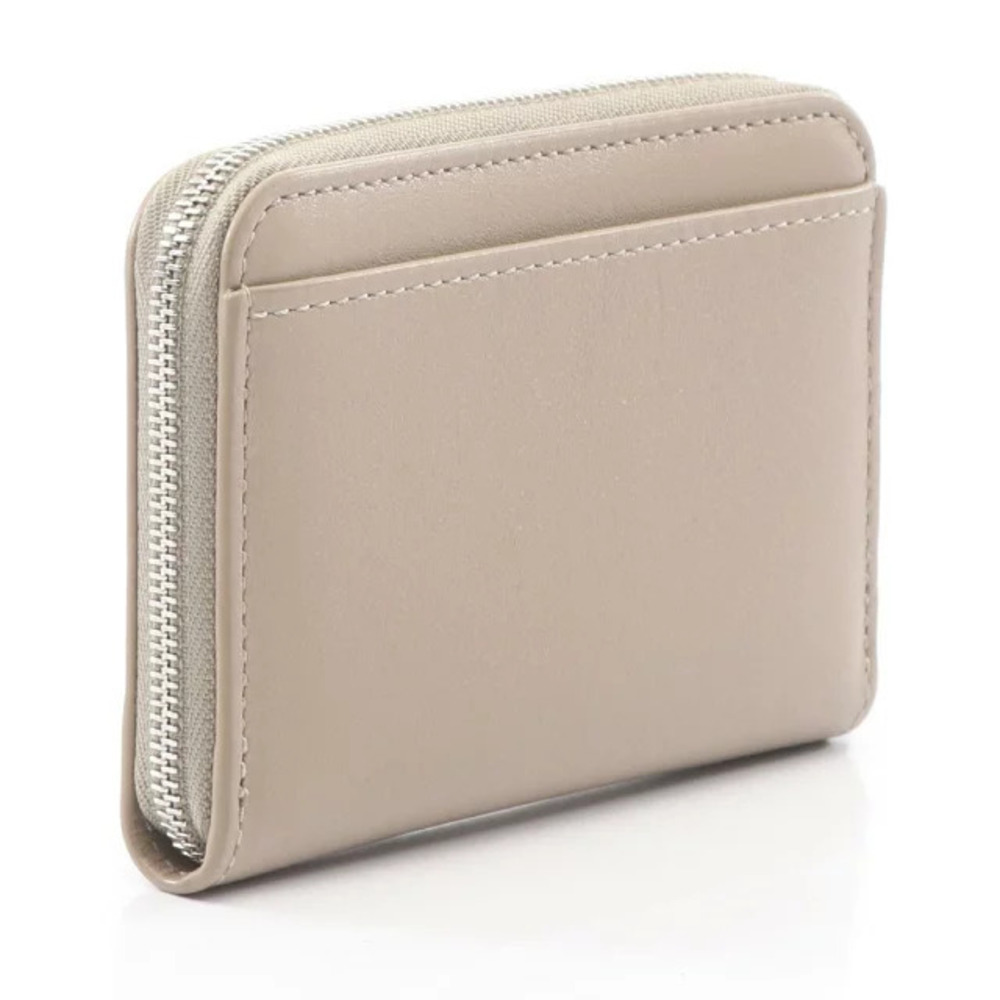Loewe Zip Coin Cream Purse Wallet Beige Leather Case Cream Tan